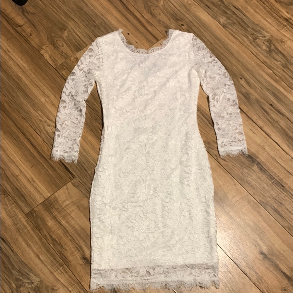 Elegant White Lace Dress
